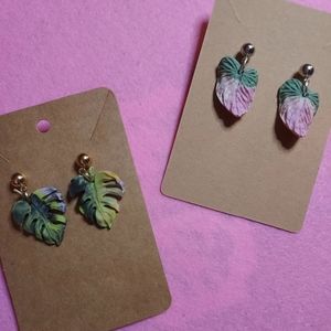 Plant earrings! Monstera, Syngonium, ferns, etc.